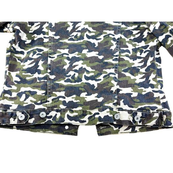 White Mark Denim Collection Women's Stretch Button Up Camo Jean Jacket Large - Picture 5 of 11